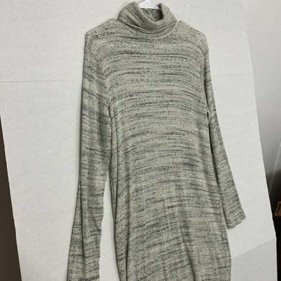 Project Social T Sweater Dress, Soft Ribbed Knit Turtleneck, Gray, Small - Picture 3 of 10